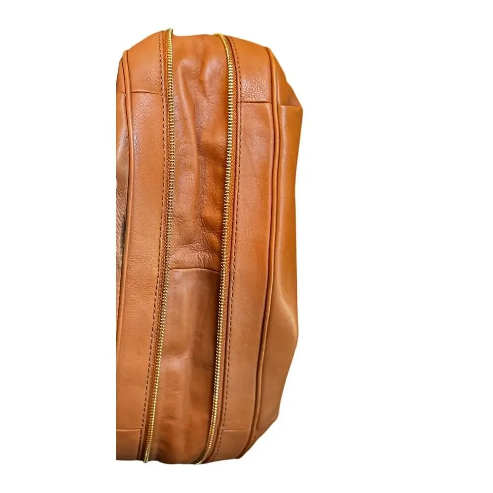 Kate Spade New York Leather Hobo Shoulder Bag Cognac Tan Large Expandable